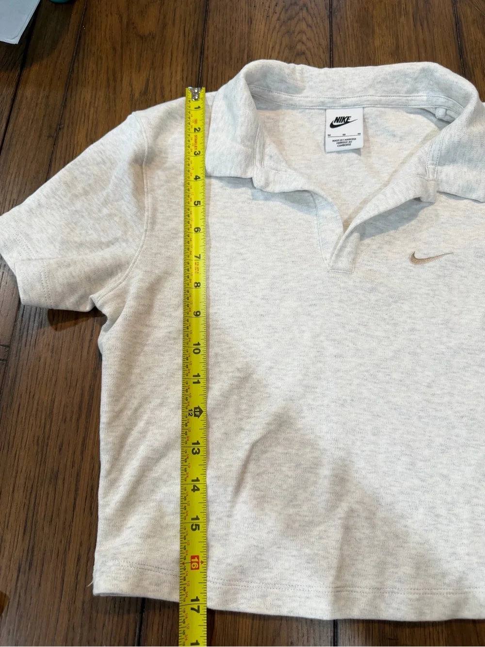 Nike Light Gray Girls Polo Crop Top - Picture 4 of 6